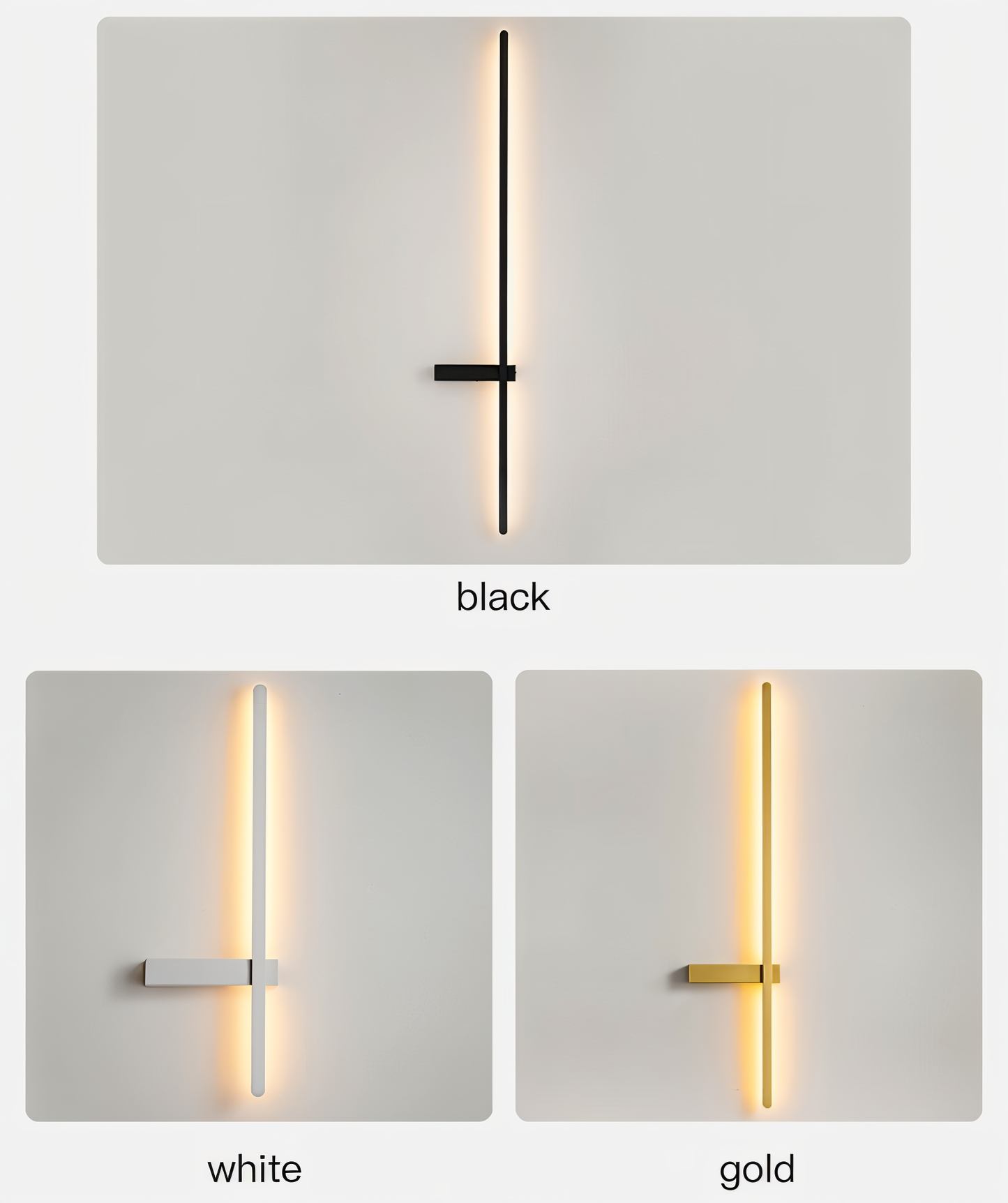 The Line Wandlamp – Minimalistische Zwarte LED Wandverlichting