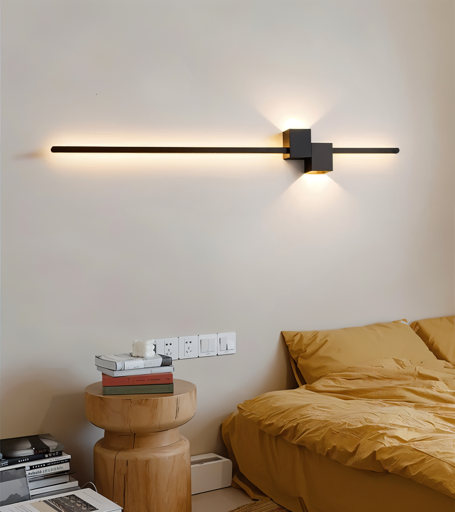 The Line Wandlamp – Minimalistische Zwarte LED Wandverlichting
