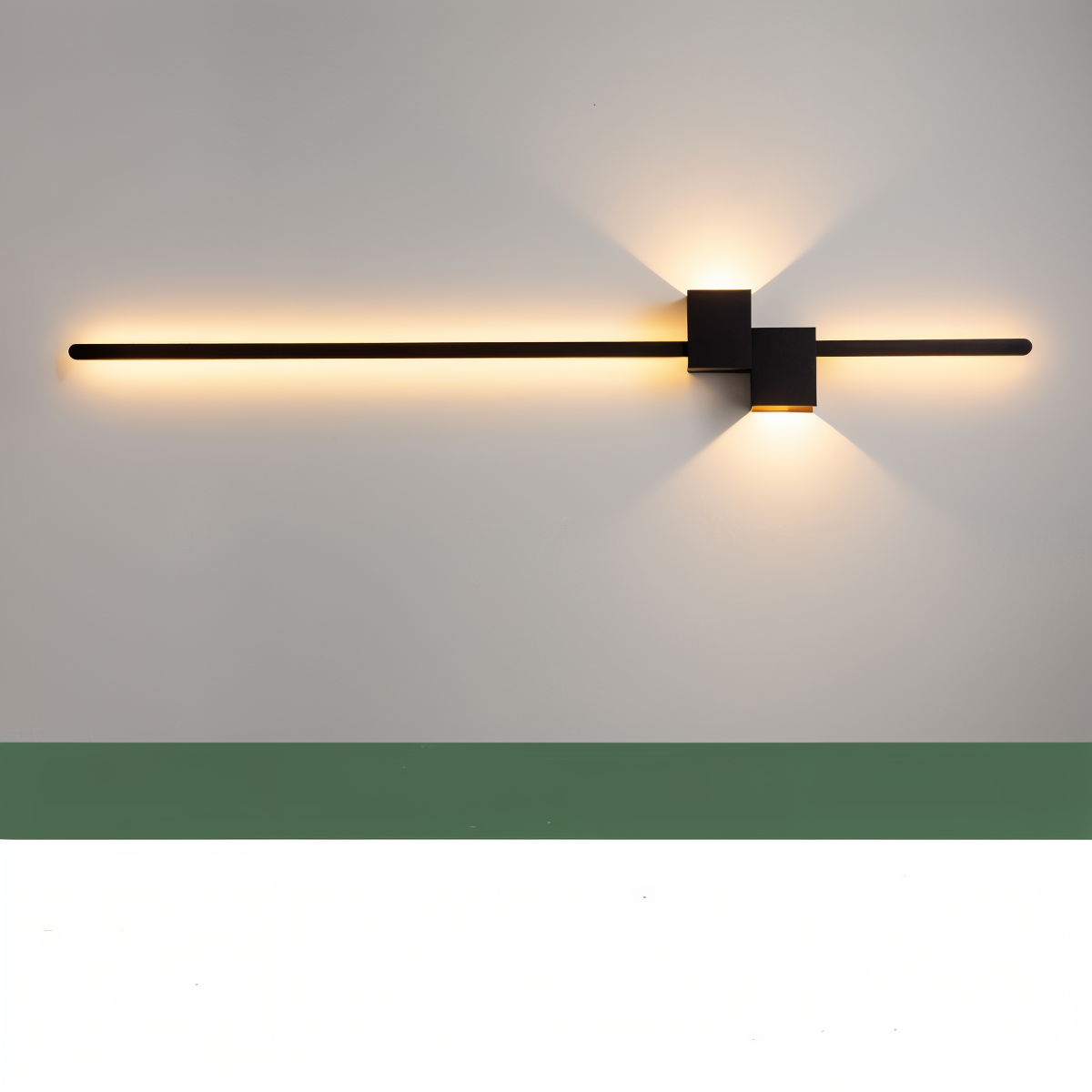The Line Wandlamp – Minimalistische Zwarte LED Wandverlichting