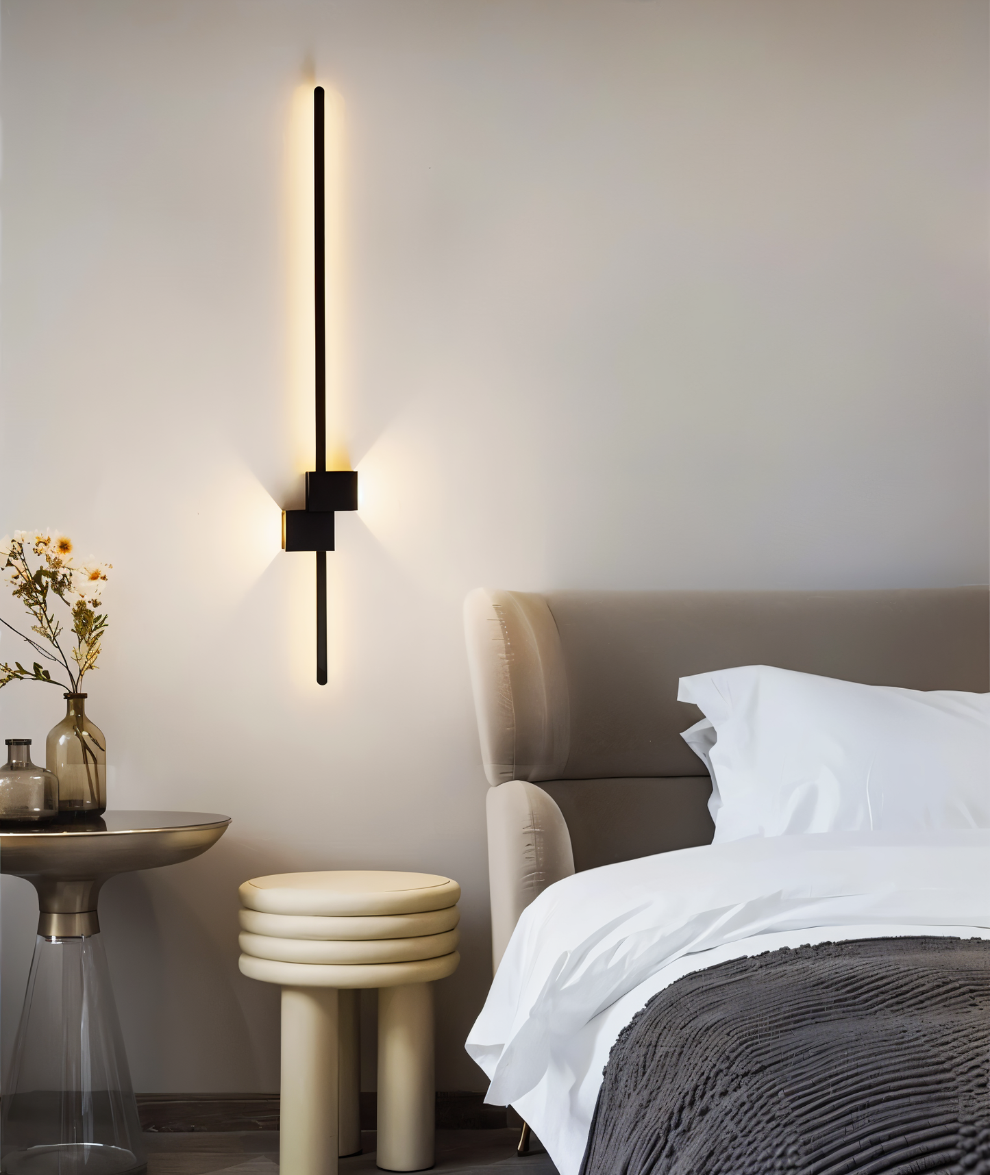 The Line Wandlamp – Minimalistische Zwarte LED Wandverlichting