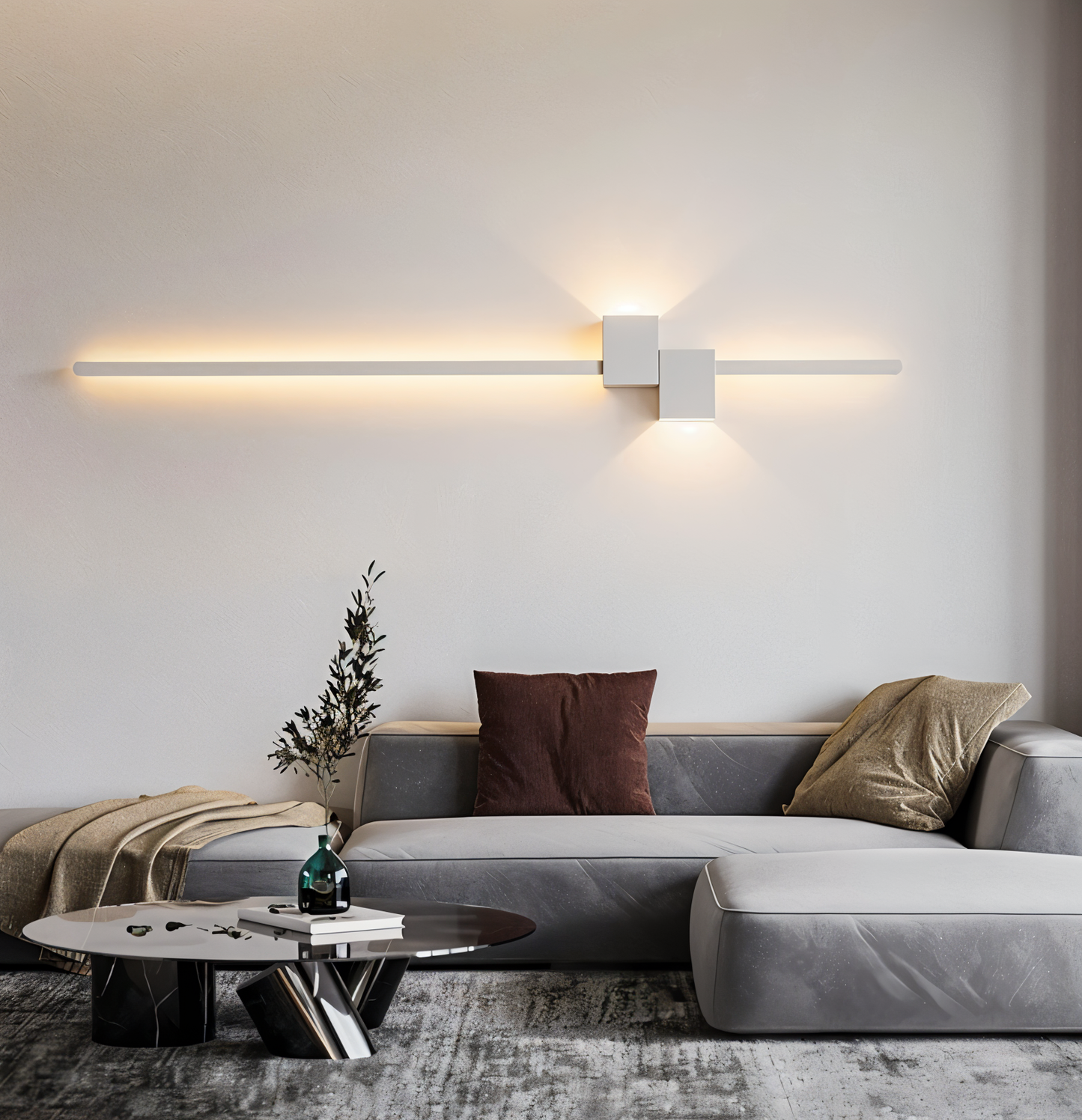 The Line Wandlamp – Minimalistische Zwarte LED Wandverlichting