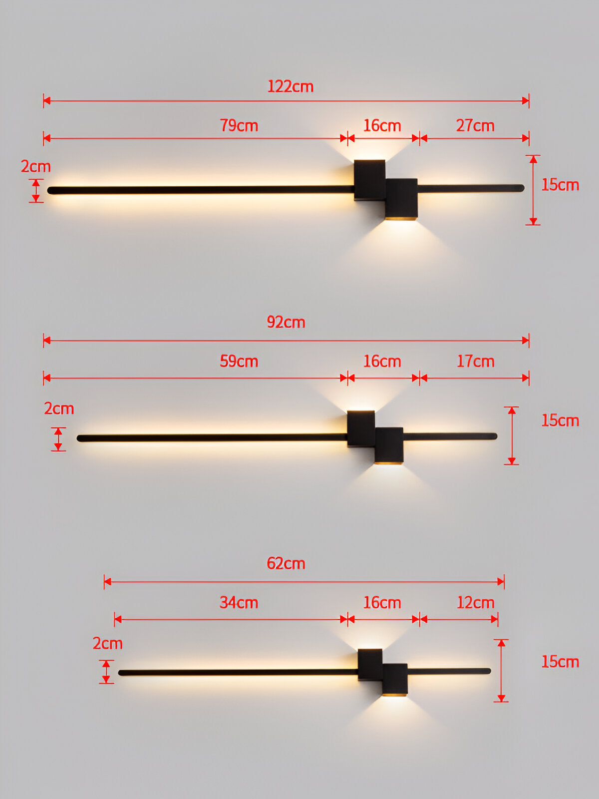 The Line Wandlamp – Minimalistische Zwarte LED Wandverlichting