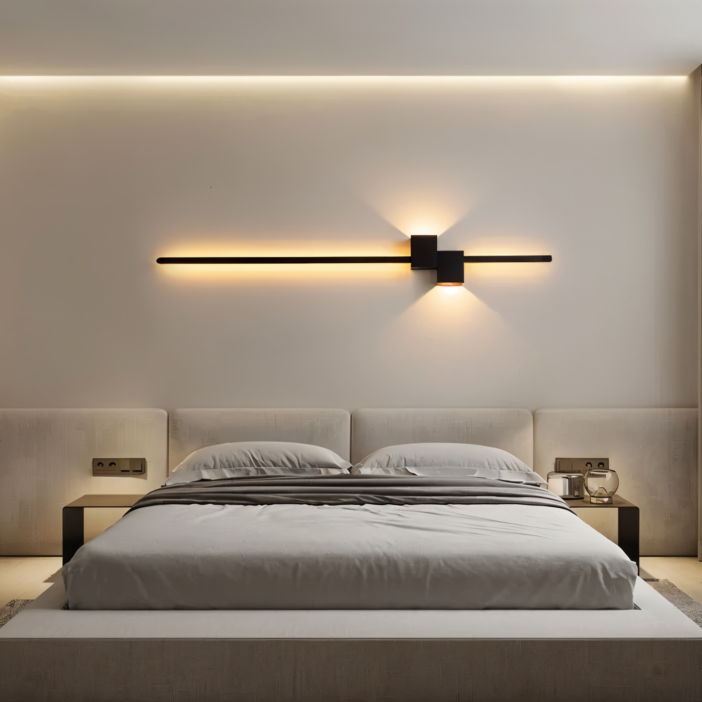 The Line Wandlamp – Minimalistische Zwarte LED Wandverlichting