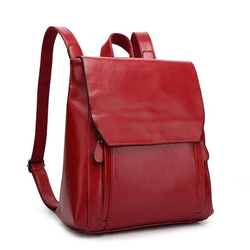 Vekoria β Elegant PU Leather Laptop Backpack with Padded Protection