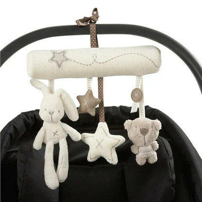 Zachte Pluche Mobiel voor Kinderwagens en Autostoelen – Met Hangspeeltjes
