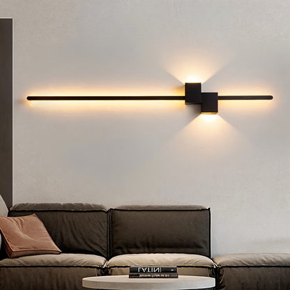 The Line Wandlamp – Minimalistische Zwarte LED Wandverlichting