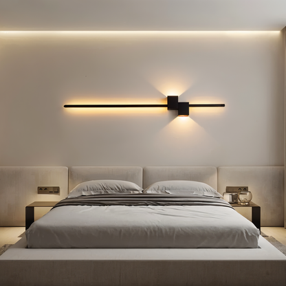 The Line Wandlamp – Minimalistische Zwarte LED Wandverlichting