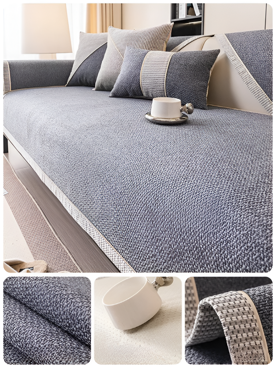 Solide Plain Bankhoes – Duurzame Katoen & Linnen Polyester Antislip Bescherming