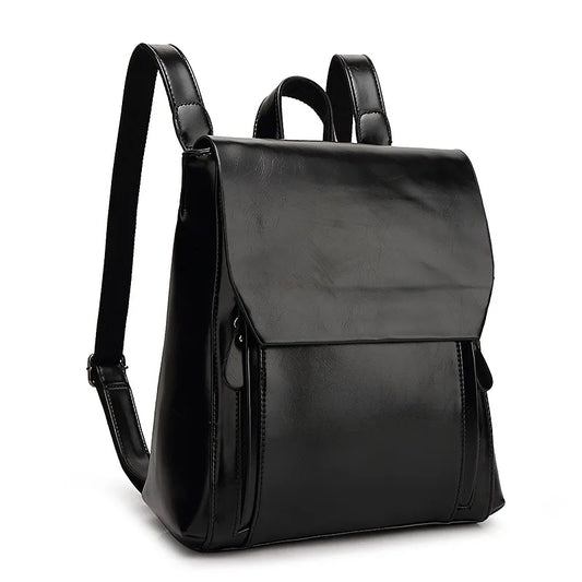 Vekoria – Elegant PU Leather Laptop Backpack with Padded Protection