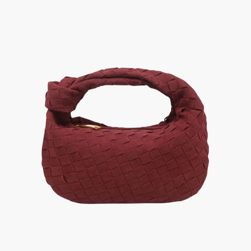 Vekoria – Women's Mini Vegan Suede Shoulder Bag with Woven Knot Design