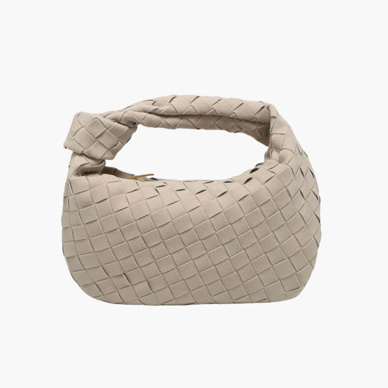 Vekoria – Women's Mini Vegan Suede Shoulder Bag with Woven Knot Design