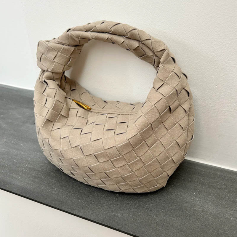 Vekoria – Women's Mini Vegan Suede Shoulder Bag with Woven Knot Design