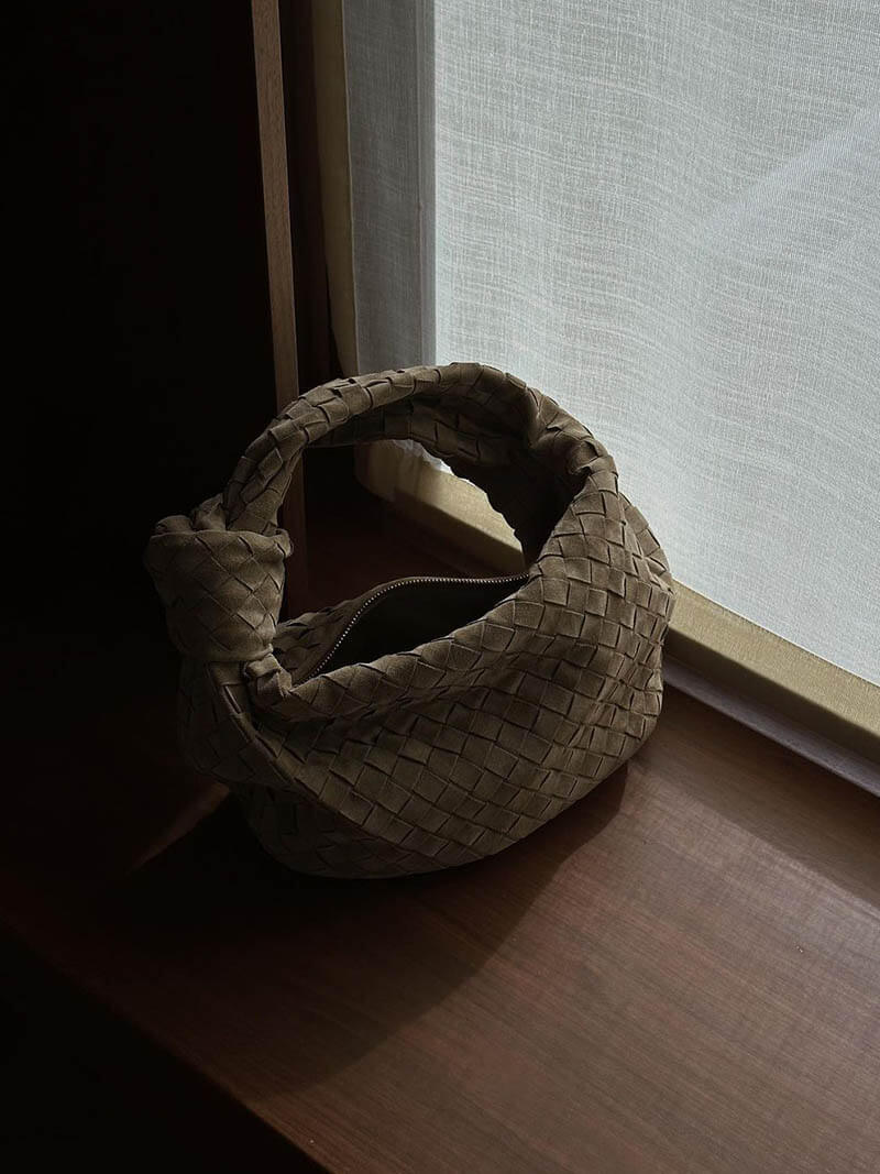 Vekoria – Women's Mini Vegan Suede Shoulder Bag with Woven Knot Design