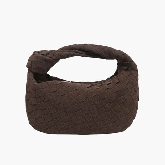 Vekoria – Women's Mini Vegan Suede Shoulder Bag with Woven Knot Design